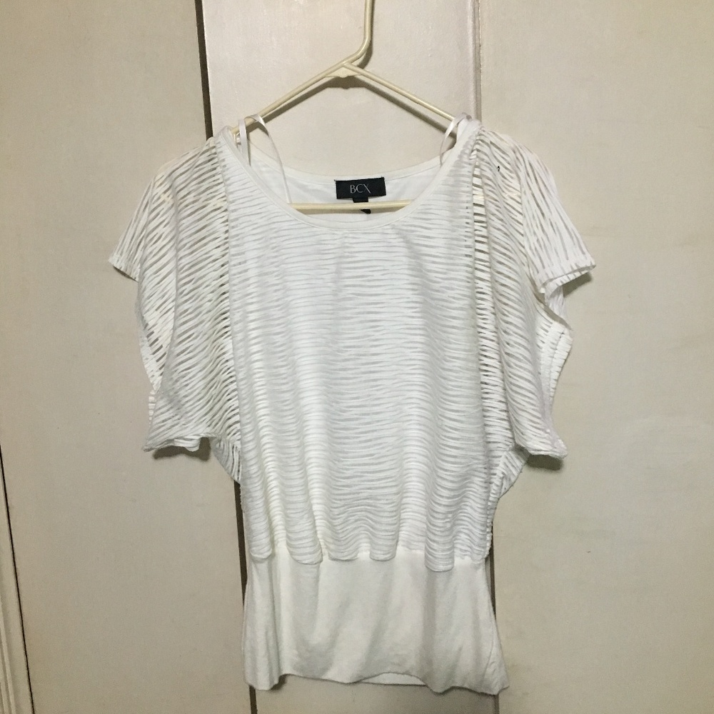 BCX White Opened Sleeves Blouse